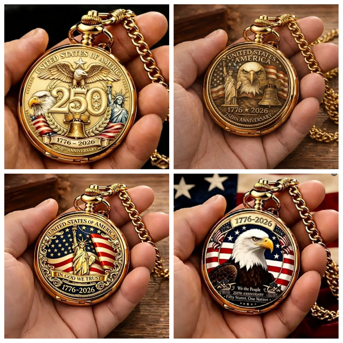 Pocket Watches for The 250th Anniversary of The 2026 Declaration of Independence Do Not Support Waterproof Batteries.