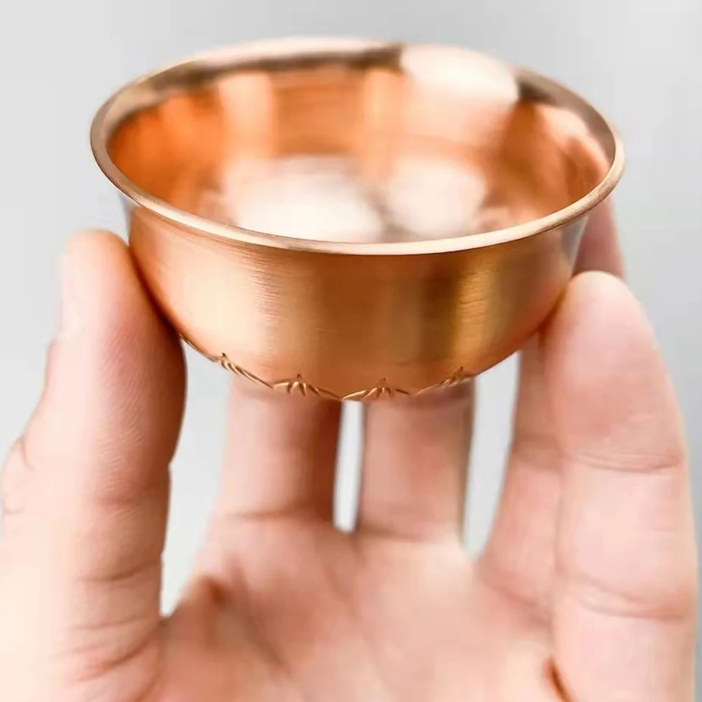 

1 Pc Purple Copper Glass Lotus Shape Copper Cup Cup Anti Aging Metal Holy Chalice Buddhism Gift