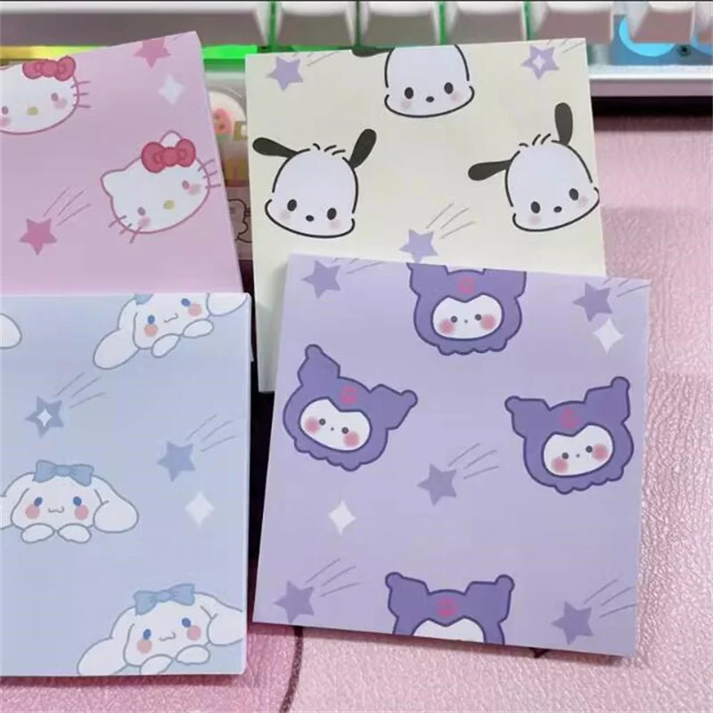 24pcs/lot Sanrio Kuromi Cinnamoroll Pochacco Memo Pad Sticky Notes Stationery Label Notepad Planner Sticker Post School Supplies