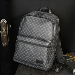 Moda de luxo mochila masculina saco de viagem design da marca xadrez mochilas masculinas de grande capacidade mochila portátil masculino saco de escola bolsas