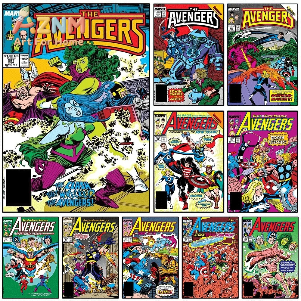 AZNM The Avengers #287 The Clash That Wrecked The Avengers Comic Canvas Wall Art No Frame Vintage Superhero Print Poster Home