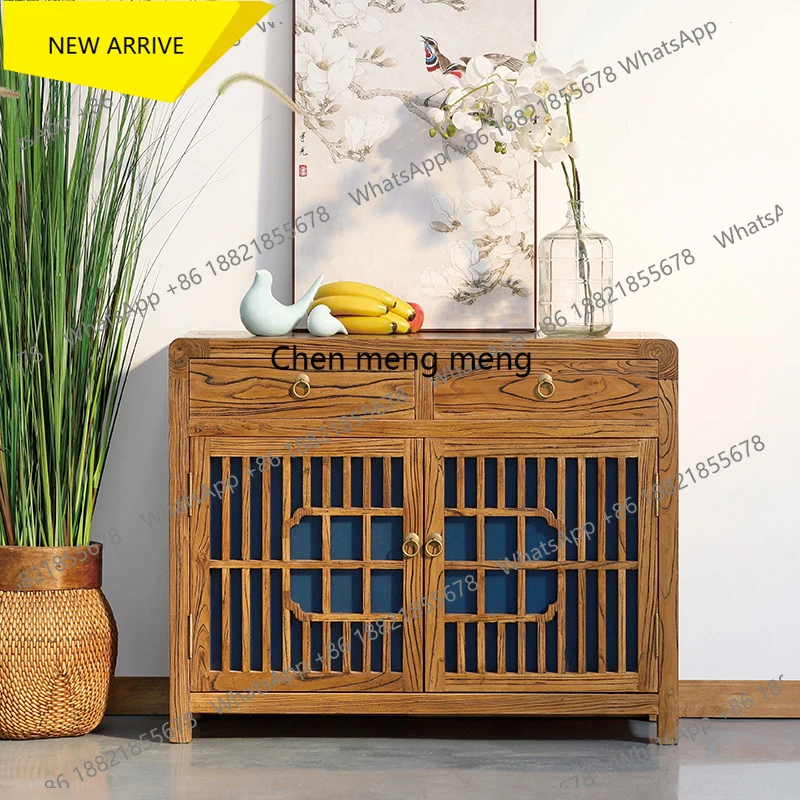 

M138 Sideboard Modern Simple Multifunctional Shoe Cabinet Home Storage Natural Wood Furniture Elm New Chinese Style Entrance Cab