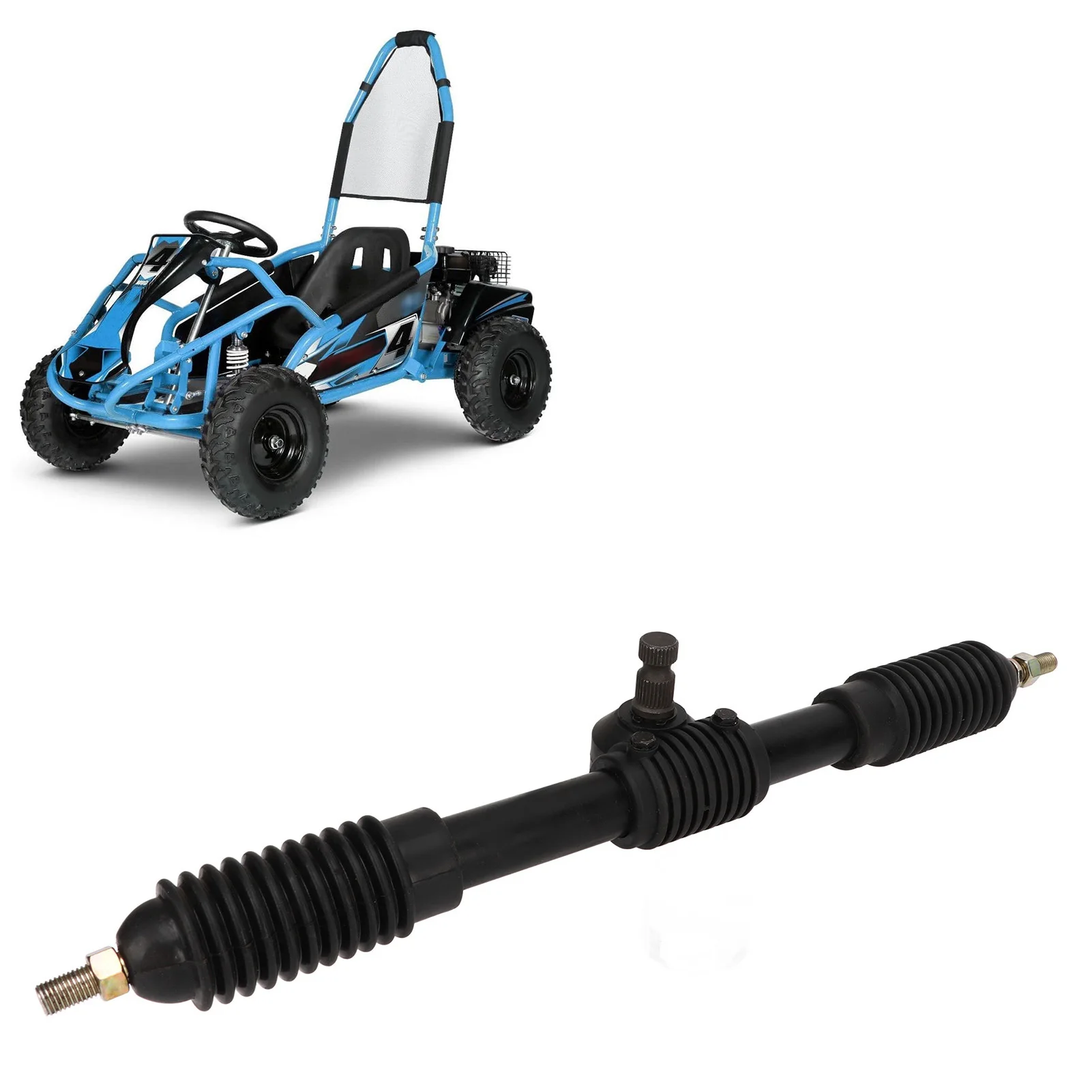 

Steering Gear Rack Steering Gear Shaft Assembly Polished for Go Kart Karting ATV UTV Motorbike Steering Gear Shaft Assembly