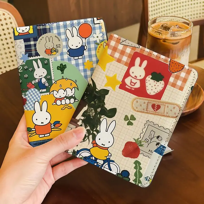 Kawaii Miffy Passport Holder Multi Function Card Wallet Id Protective Cover Storage Case for Overseas Travel Daily Accessory