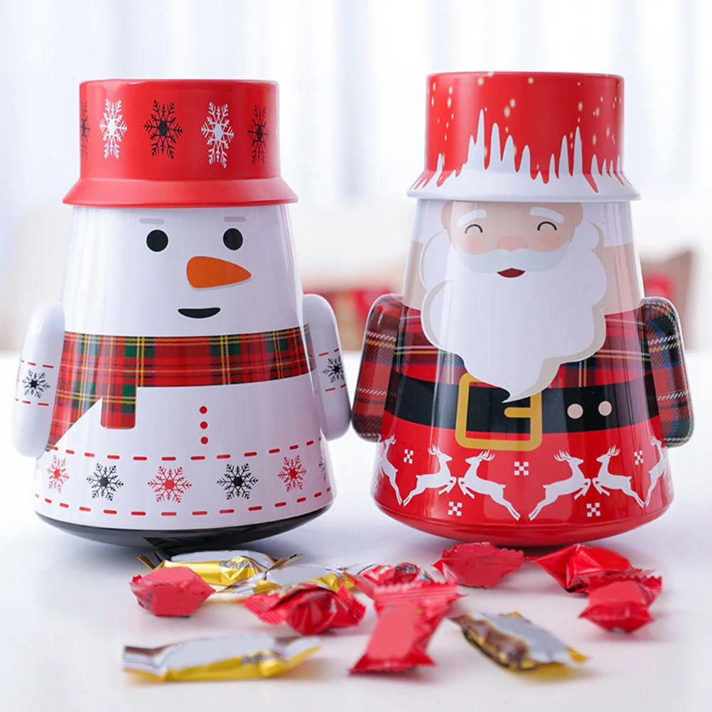 

Christmas Candy Container Lovely Tin Box Gift Storage Small Tins With Lids Holiday Treat Jar Candy Cases Xmas Tumbler