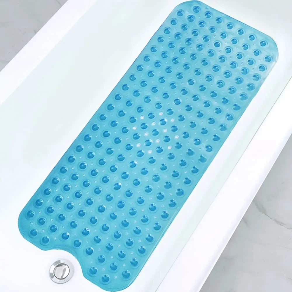 PVC Bathroom Non-slip Mat Bathtub Massage Mat Household Carpet Mat Shower Room Floor Mat with Suction Cup 100*40CM
