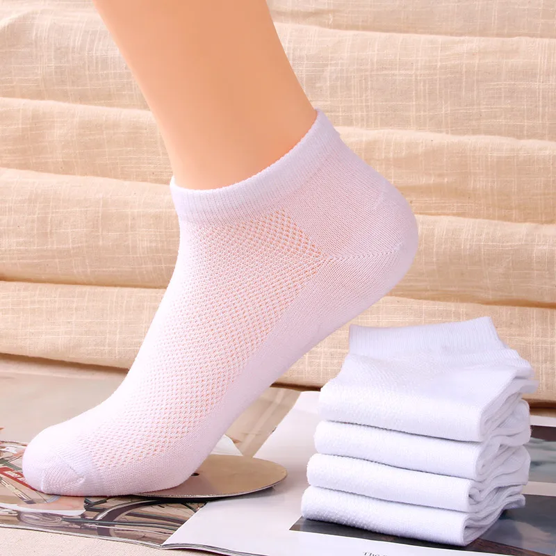 1/5Pairs Men Short Socks Summer Breathable Thin Low Cut Ankle Socks Cotton Casual Boat Socks Invisible Mens Sport Cycling Socks