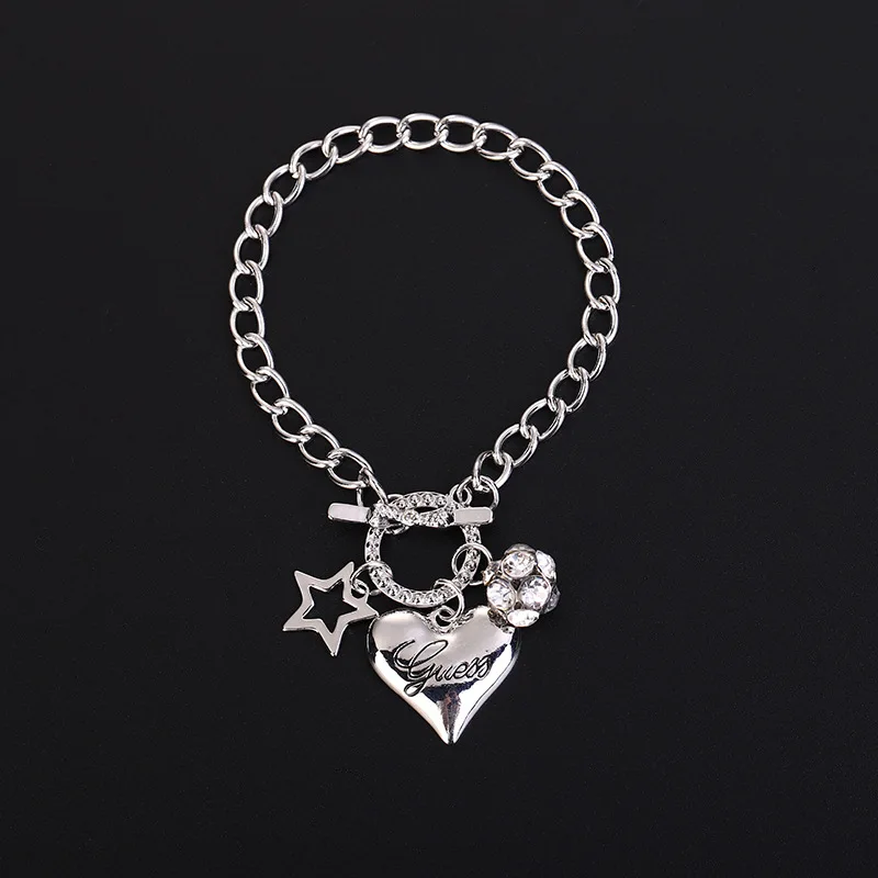New Arrival Love Heart Charms Bracelets for Women Gold Silver Color Bracelet Bangle Jewelry Europe American Style Gift image 6