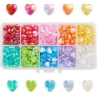 100pcs 8mm AB Colour Heart Love Acrylic Bead Transparent Loose Spacer Bead For Jewelry Makeing DIY Handmade Bracelet Accessories