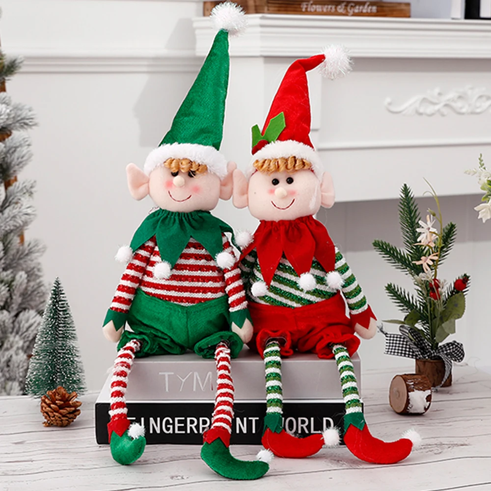 Big Size Christmas Plush Leg Elf Doll Ornaments Boys and Girls Elf Toy Dolls New Year Home Decorations Christmas Tree Ornaments