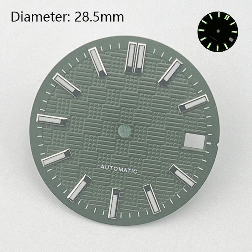 28.5mm NH35 dial green luminous modified diving watch dial NH35 suitable for NH35 automatic movement watchmods customized logo
