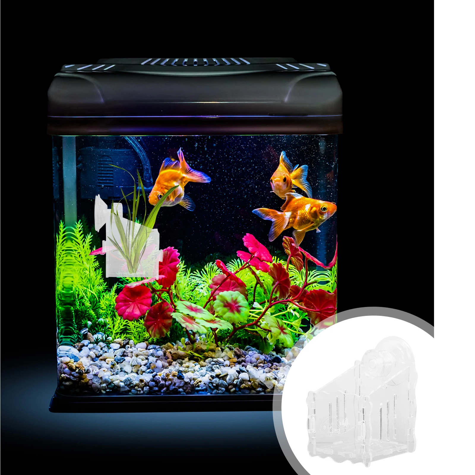 

Plant Aquatic Planting Cup Fish Tank Suction Holder Transparent Acrylic Suckers