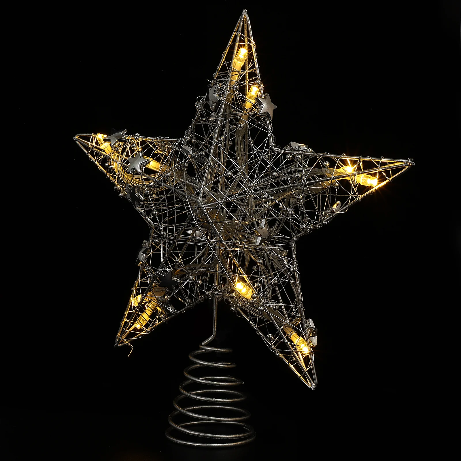 1 قطعة شجرة عيد الميلاد توبر مضيئة شكل نجمة لون جميل سهل الاستخدام شجرة عيد الميلاد ديكور عطلة المنزل لهجة الحفلات #5