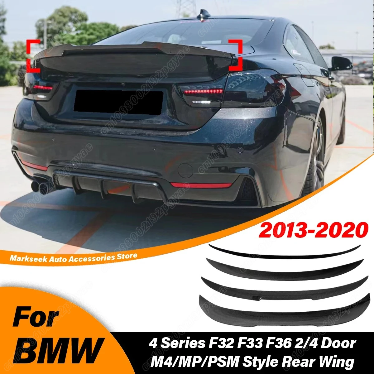 For BMW 4 Series F32 F33 F36 2013 2014 2015 2016 2017 2018 2019 2020 Rear Trunk Lip Spoiler Rear Roof Lid Wing Exterior BodyKits