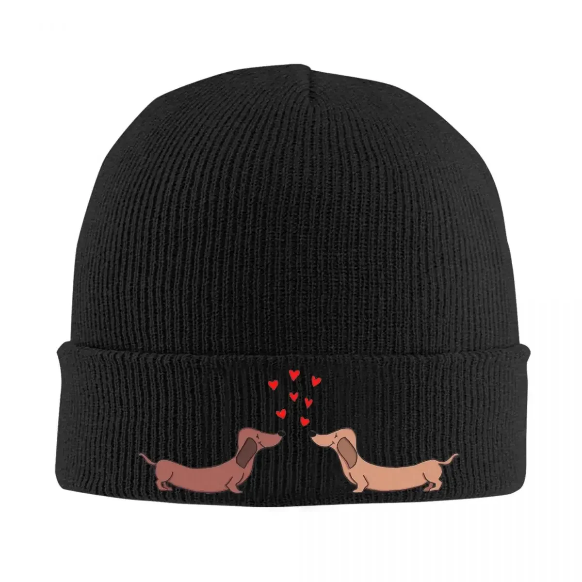 

Dachshund Wiener Dog Hats Autumn Winter Skullies Beanies Warm Doxie Love Cap Men Women Acrylic Skullcap