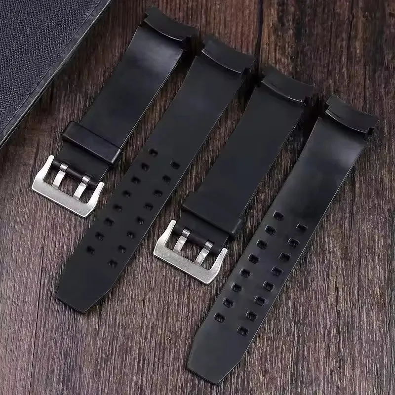 High quality silicone men's watch band accessories for Bvlgari Luminox Hamilton Breitling arc mouth black watch band 24mm