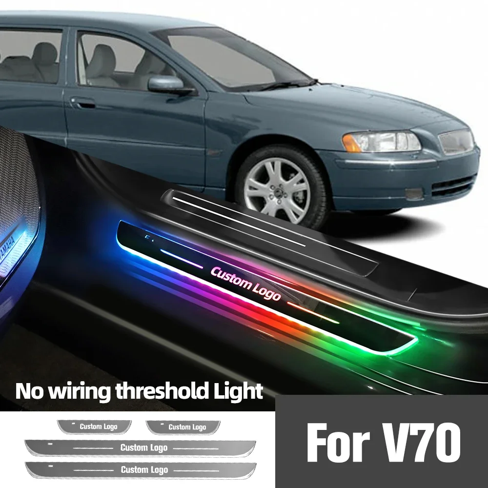 

For Volvo V70 MK1 MK2 MK3 1995-2016 2010 Car Door Sill Light Customized Logo LED Welcome Threshold Pedal Lamp Accessories