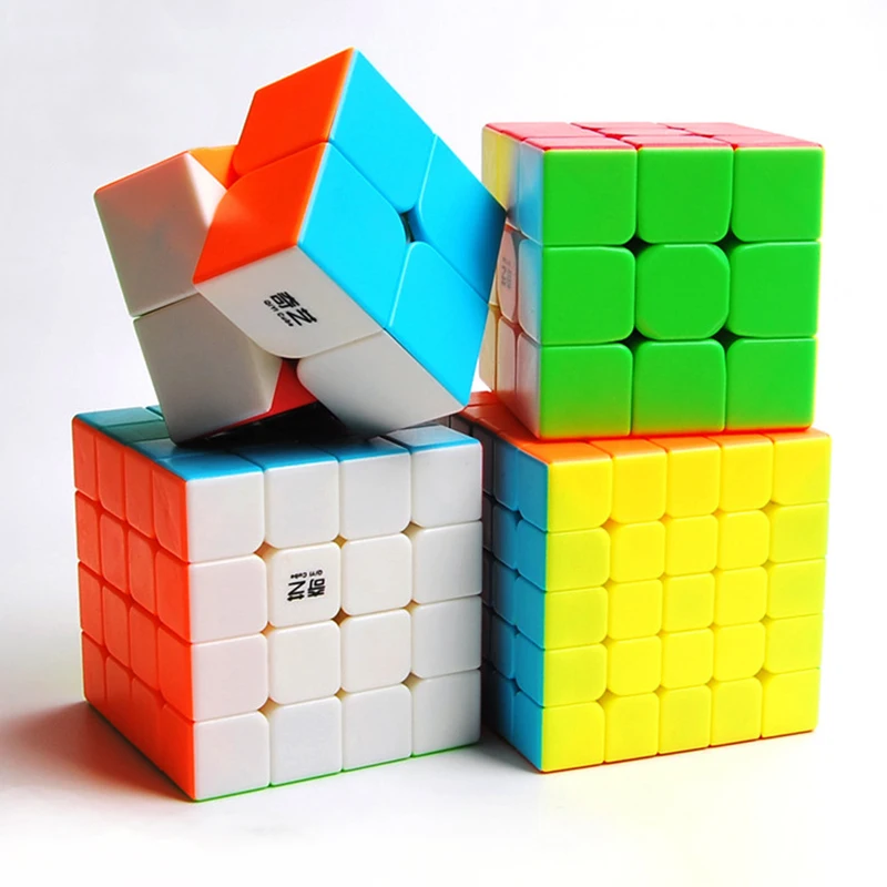 Qiyi 2x2 3x3 4x4 5x5マジックキューブゲーム,プロ仕様のパズル戦士2x 2x2 3x3x4 x4スピードキューブ,スティックレスゲームキューブ玩具