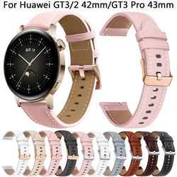 Pulseira de couro para relógio huawei gt 3 42mm gt3 pro 43mm, gt 2 gt2 honra magia 2 42mm