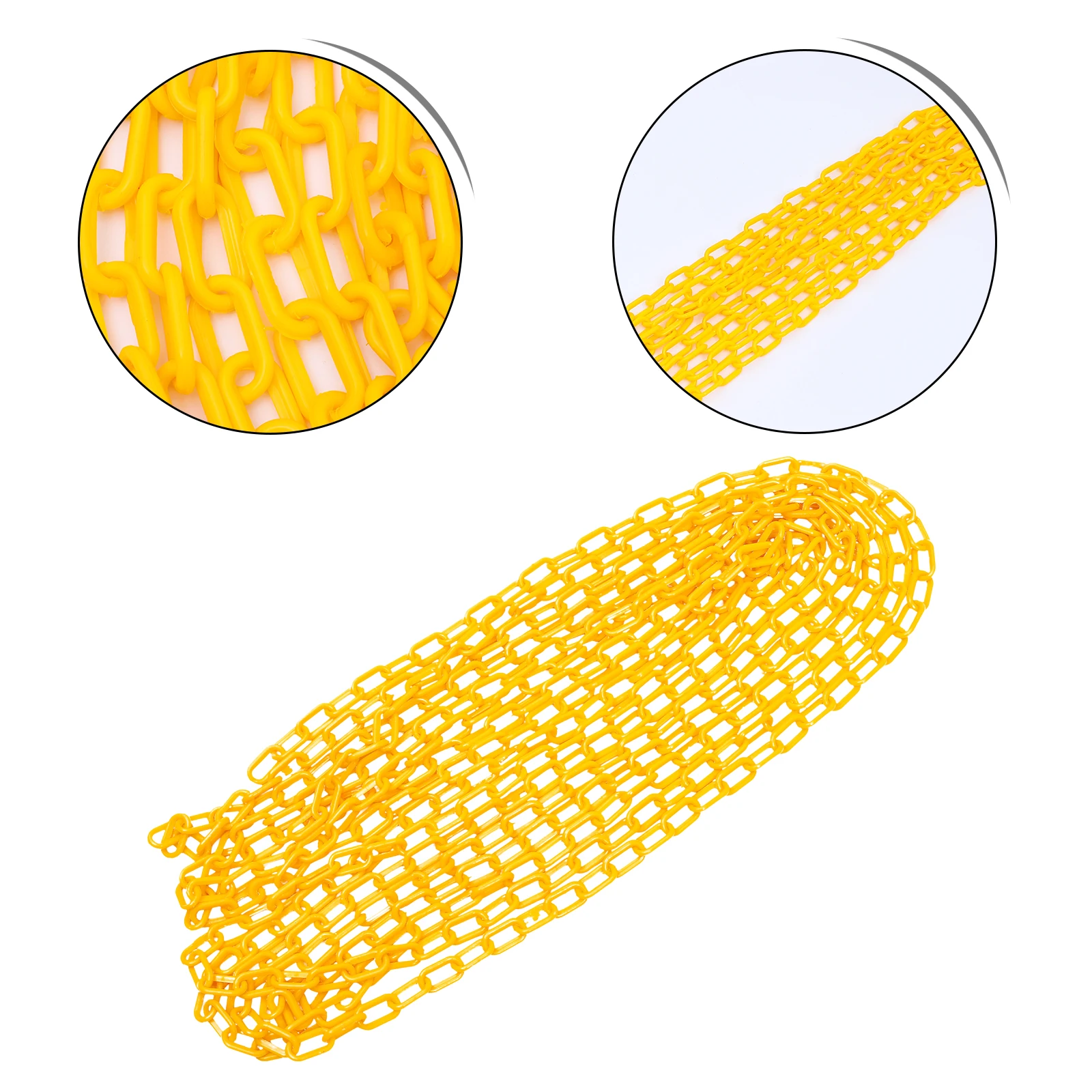 

10M Yellow Plastic Safety Chain for Crowd Control Road Barrier Traffic Fence Outdoor Use Caution Security Chain