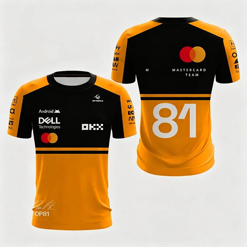 2026 New Oscar Piastri 81 Racing T-shirt Norris 1 Driver Outdoor Sports Quick Dry Tops Casual Plus Size Men's Short Sleeve Tees
