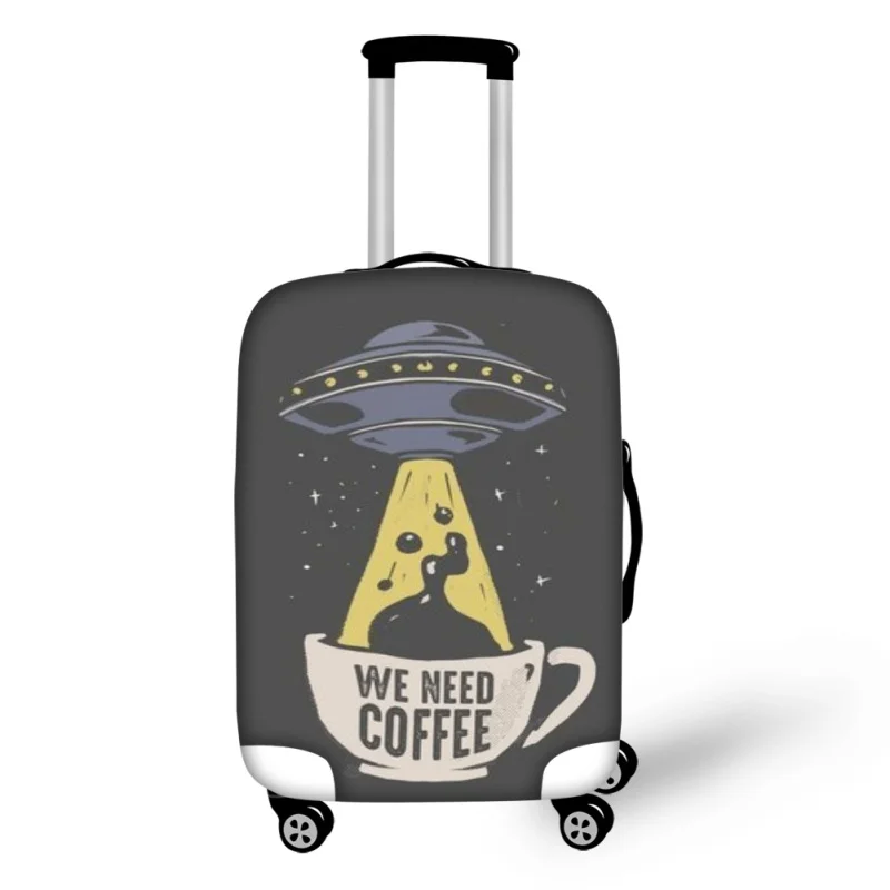 Funny Alien UFO Want To Believe Luggage Cover Anti-scratch Baggage Protective Cover Removeable Travel Accessory for 18-32 Inch