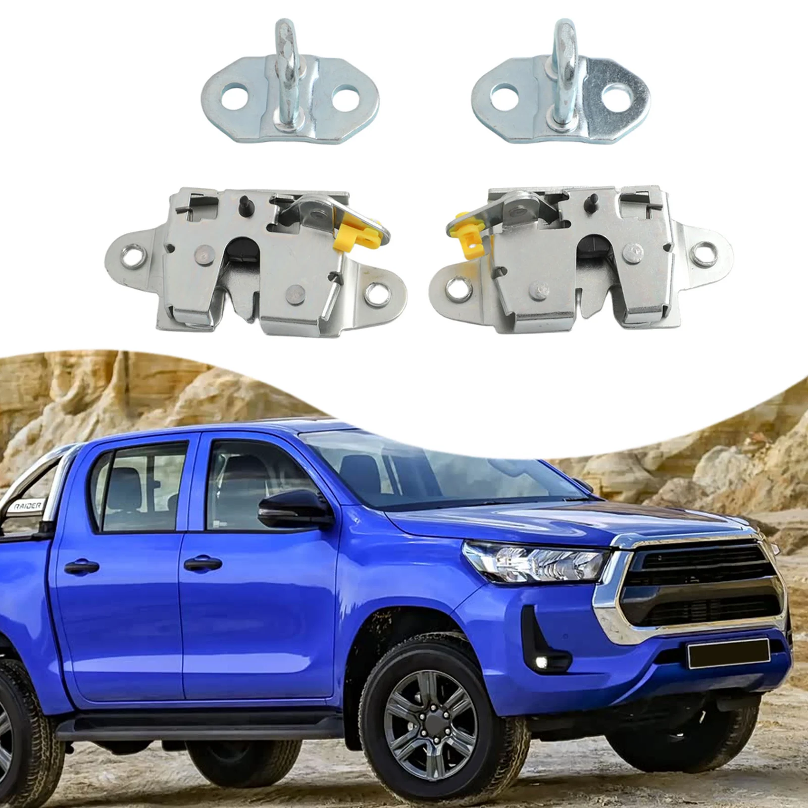 2-Pack Tailgate Lock Latch Rear Left Right For Toyota 2004-2015 For Hilux For Vigo 2004-2011 Replace 65790-0K010 65780-0K010