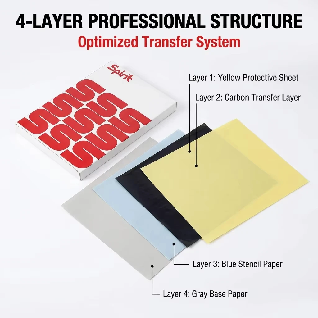 DM 100Pcs Spirit Tattoo Transfer Paper And Tattoo Transfer Cream Gel Copier Stencil Paper for Tattoo Transfer Machine Accessorie
