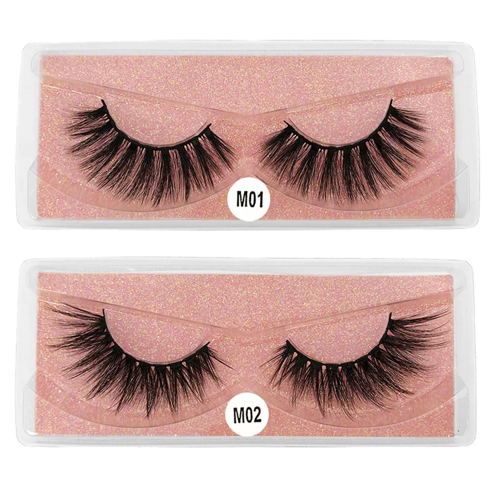 Faux Mink Eyelashes Pack em massa, cílios postiços, tira grossa, cílios longos de maquiagem dramática, atacado, 20 pares