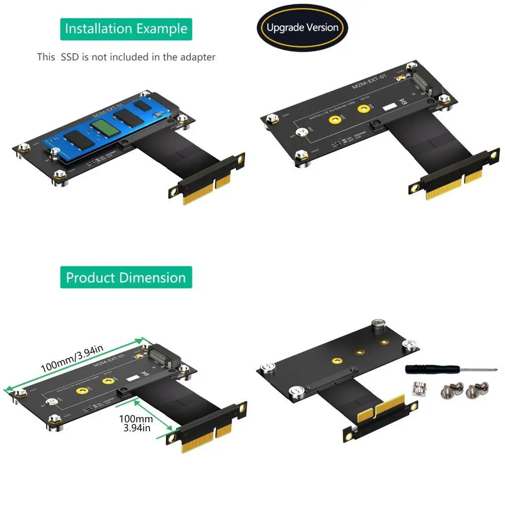 652f ruggeds PCIe 4x إلى NGFFS M.2 NVME MKEY SSDS محولات الكابلات
