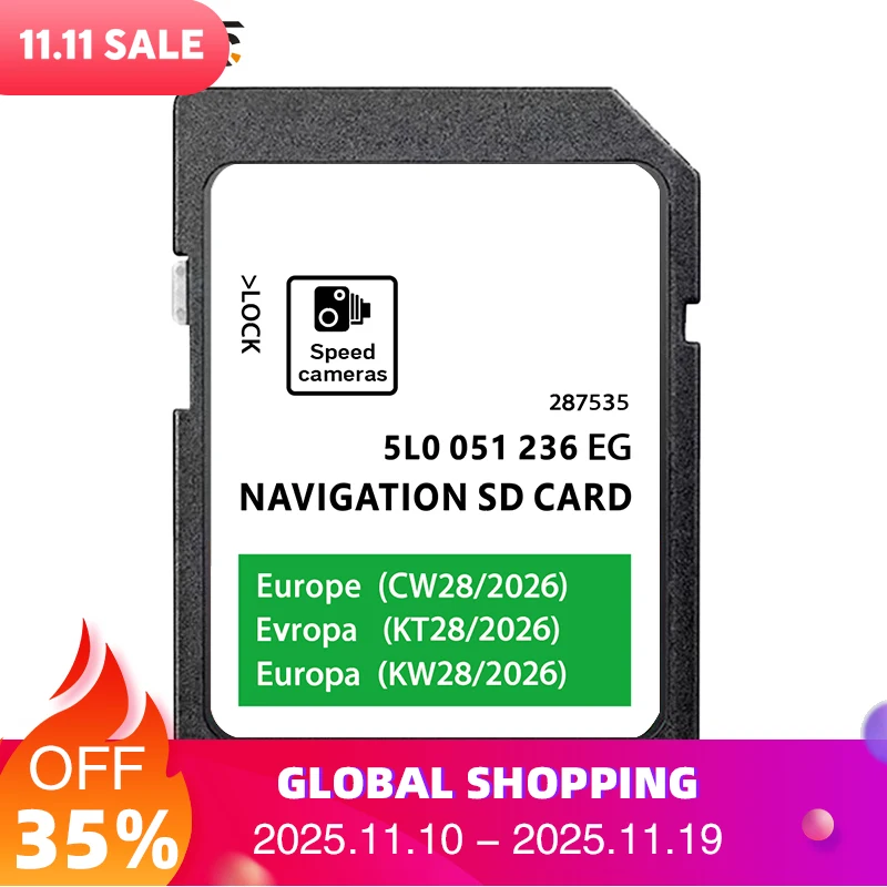 

for Skoda Amundsen MIB2 SAT NAV SD Card 32GB Europe UK 2026 5L0051236EG Navigation Maps Germany France