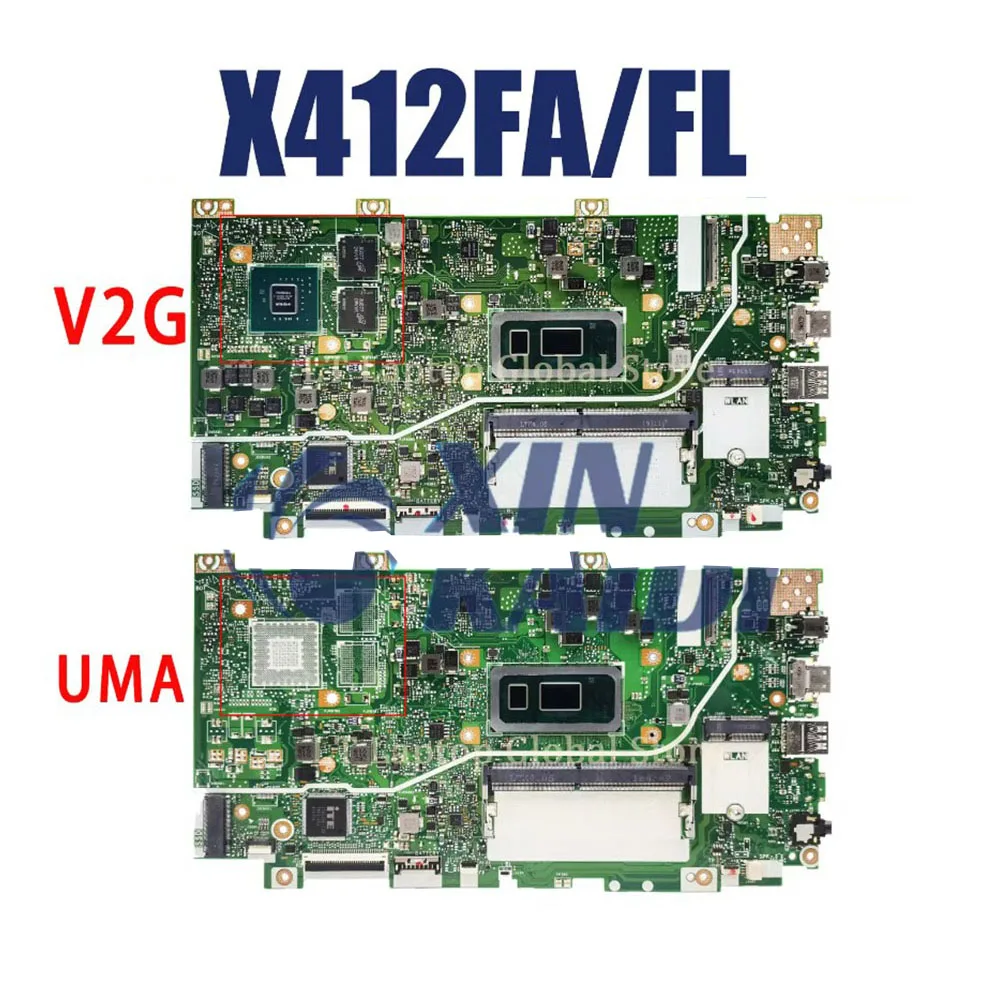 

Notbook Mainboard For ASUS X412FA X412FL X412FAC X412FLC X412FJ A412F F412F Laptop Motherboard I3 I5 I7 8th 10th CPU 4G RAM