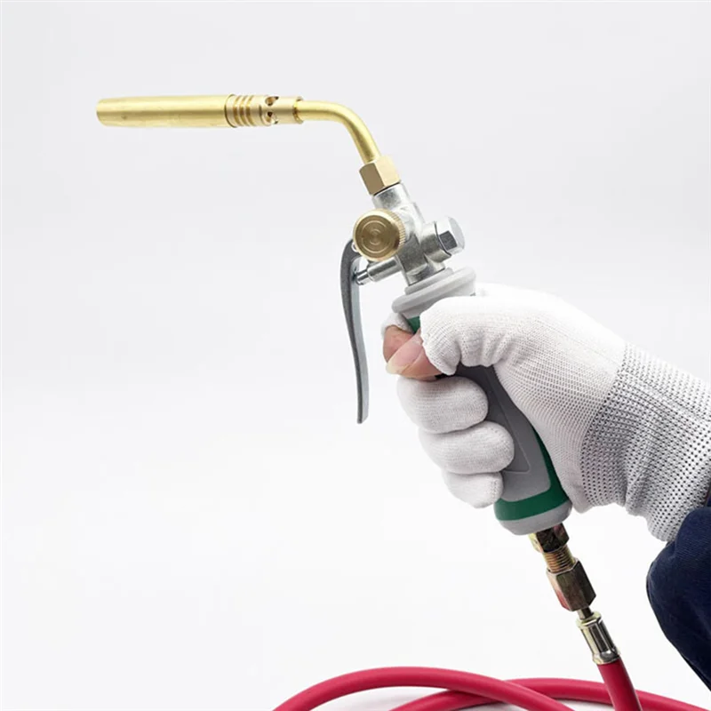 Ofertas A61Z, soplete profesional de doble interruptor, soplete para soldar de Gas propano, manguera de 1,6 M, herramienta de soldadura de llama de Gas de encendido para barbacoa Heati