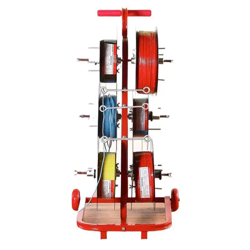 

Wire discharge device, discharge frame, electrician discharge tray