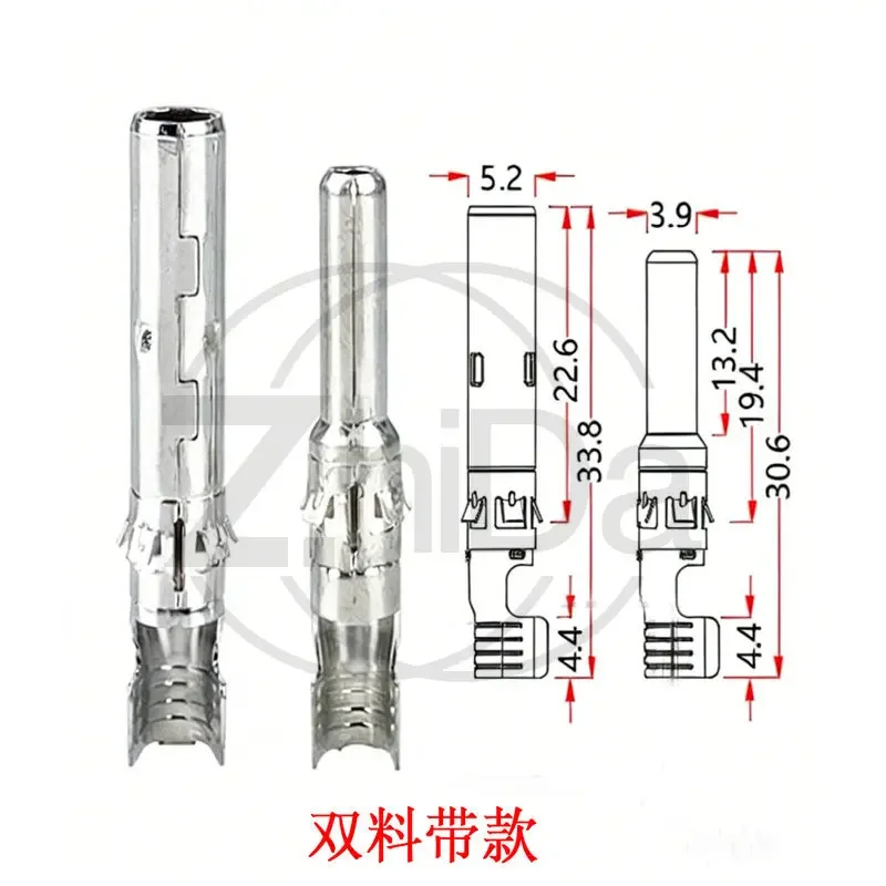 Solar Connector Contact Pin Positive Negative Copper Tin Plated Terminal for Solar Cable Connection