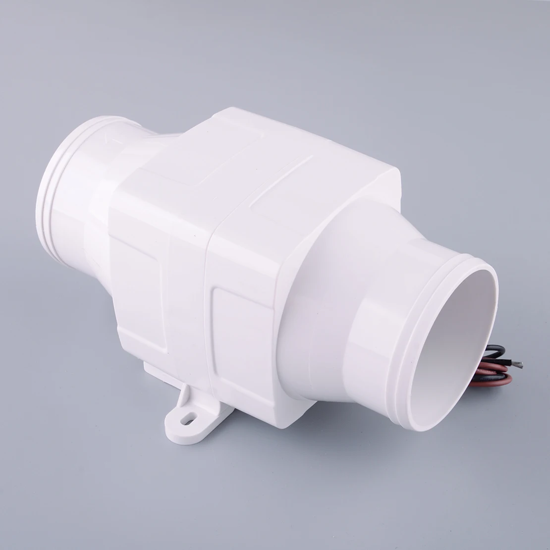 3-130cfm-inline-blower-12v-25amp-boat-bilge-cool-fan-marine-galley-engine-ventilation-white-abs