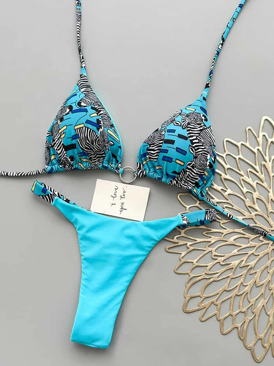 

Micro Bikinis 2026 New Swimwear Women Swimsuit Sexy Brazilian Bikini Set Halter Print Beachwear Bathing Suit biquini Female