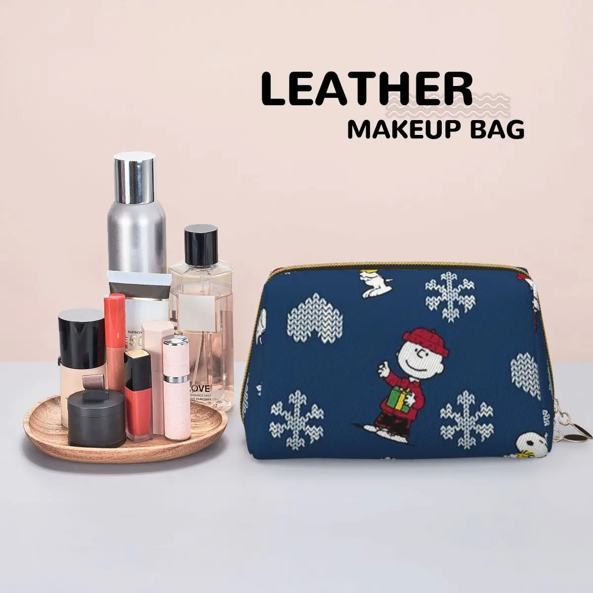 Merry Christmas & Happy Holidays! Women Cosmetic Bags Travel Makeup Organizer Pouch Toiletry Storage Dopp Kit Box