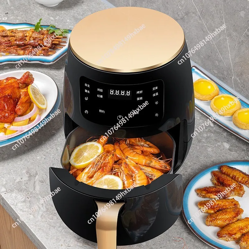 Household large-capacity touch air fryer, multifunctional French fries machine, intelligent electric fryer