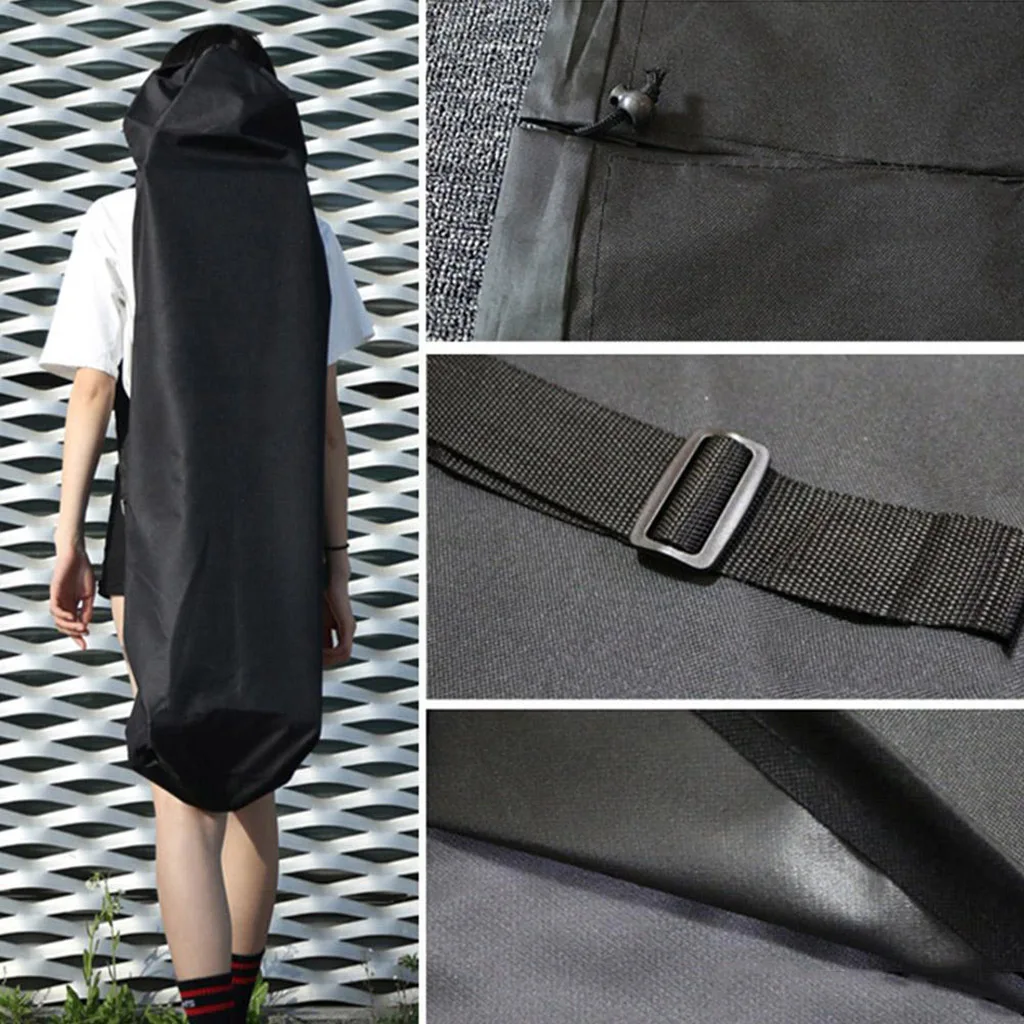 

118x40cm Black Portable Waterproof Longboard Backpack Skateboard Carry Bag with