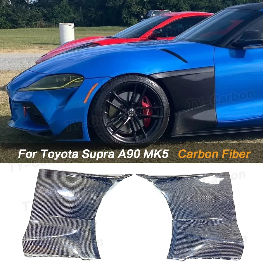 Real Carbon Fiber Front Side Fender For Toyota Gr Supra A90 A91 MK5 EVS Style Air Vent Front Fender Panels Car Accessories FRP