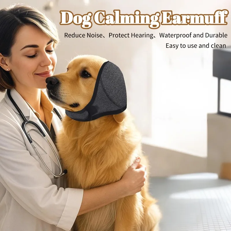 

Dog No Shake Ear Wrap Anxiety Relief – Waterproof & Dirt-Resistant With Adjustable Magic Tape Design for Grooming/Head Ear Cove