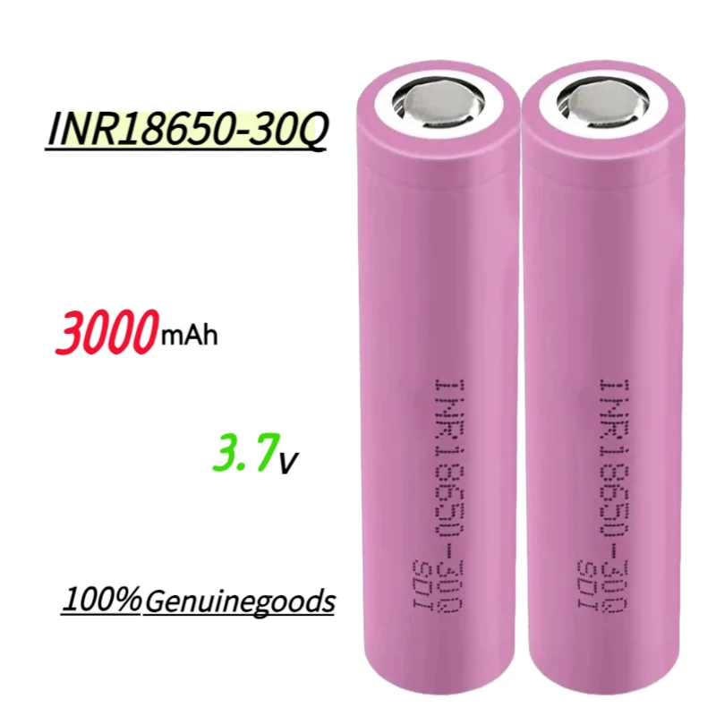 

100% Original INR 18650 battery 3.7V 3000mAh INR18650 30Q li-ion Rechargeable Batteries Hight Power Discharge 30A Larger Current