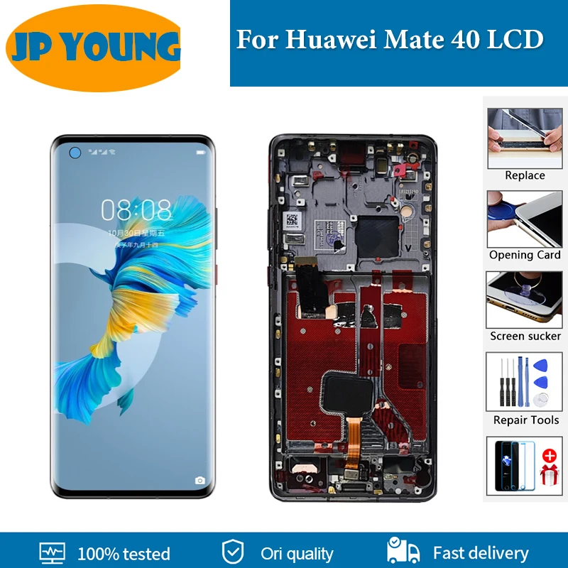 6.5'' Original For Huawei Mate 40 LCD Display Touch Screen Digitizer Assembly Parts For Huawei Mate40 OCE-AN10 LCD With Frame