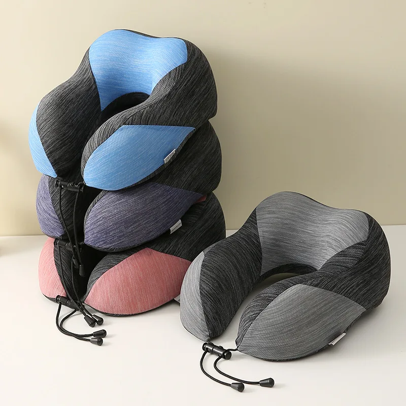 

Memory Foam U Shaped Neck Pillow Ice Silk Cover for Travel Office Nap Car Driving Cervical Support