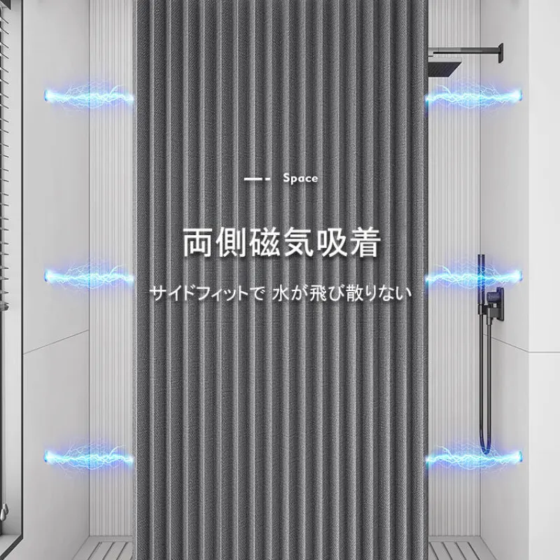 Invisible Folding Shower Curtains No Hole Installation No Hole Folding Shower Curtains