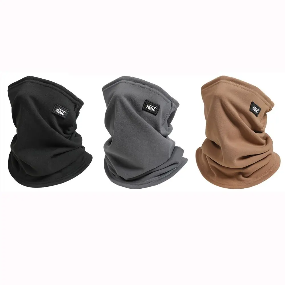 Daily Fleece Neck Gaiter Keep Warm Solid Color Half Face Mask Cold-proof Collar Outdoor