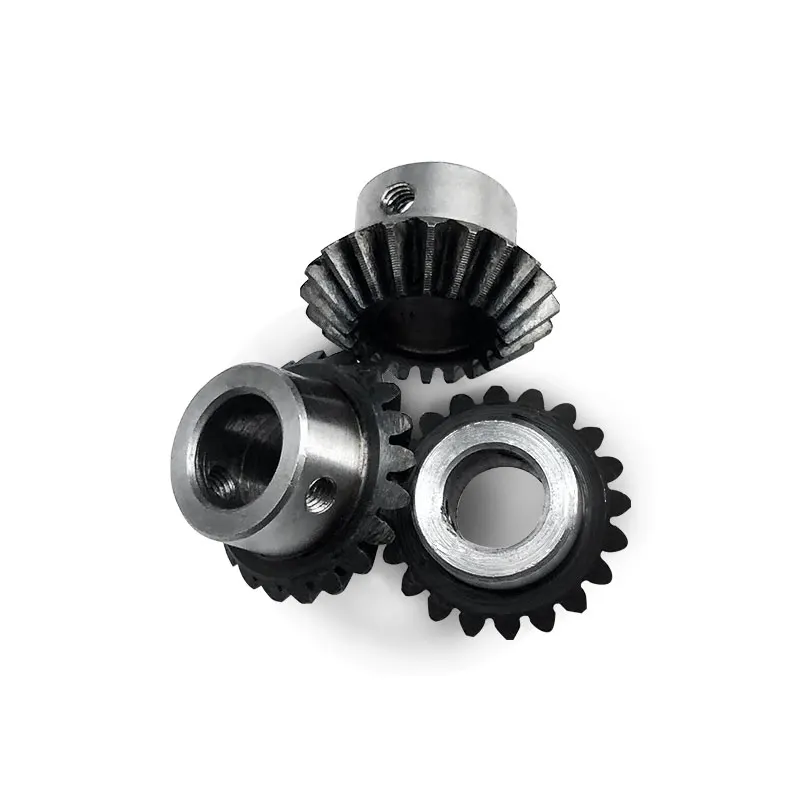 Bevel gear 1.5M 20 tooth hole 8/10/12/14/15/16 standard hole 45 steel tooth surface quenching bevel gear screw hole fixed