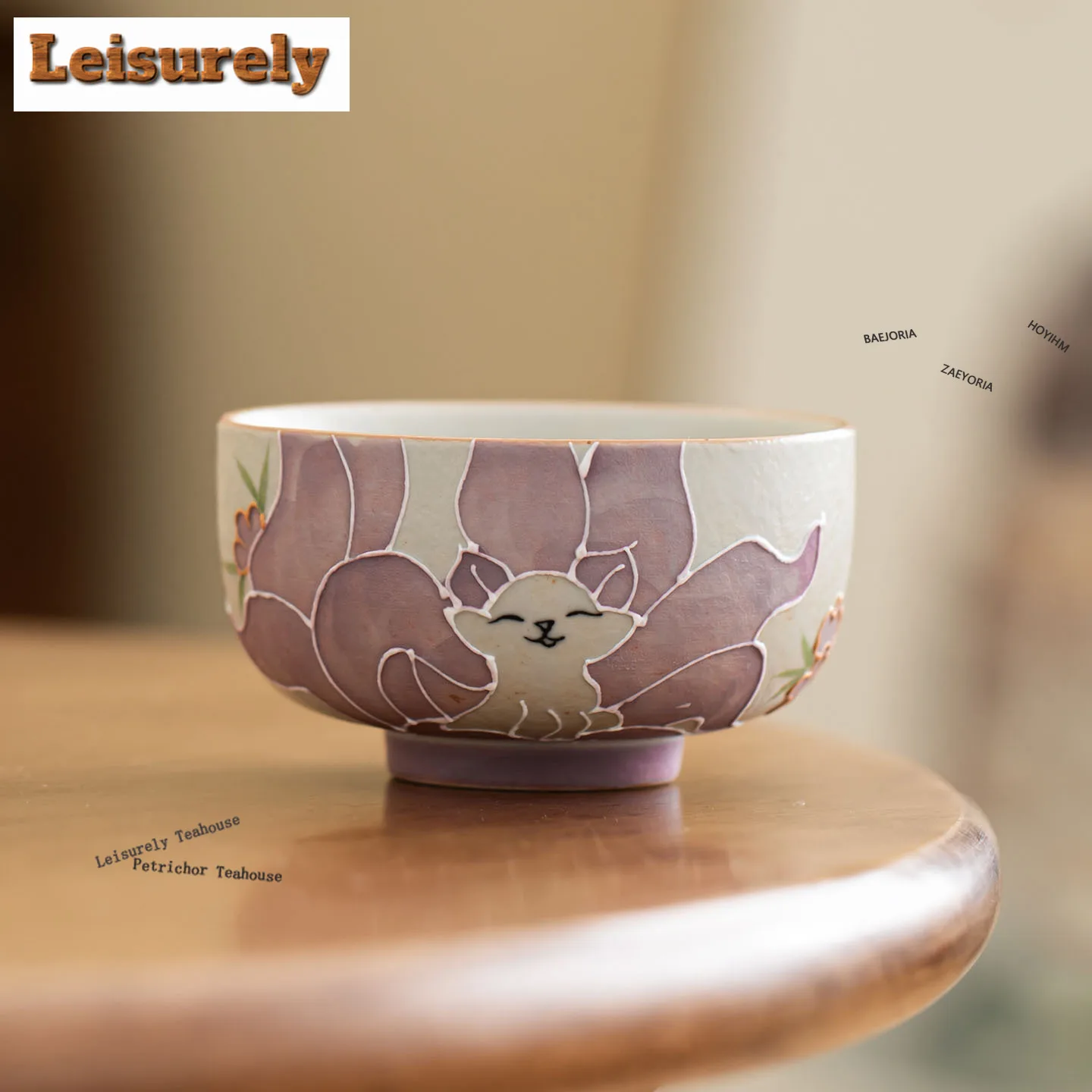 hoyihm-120ml-hand-painted-purple-nine-tailed-fox-teacup-boutique-tea-bowl-jug-tea-tasting-fragrance-cup-chazhan-master-cups-tea