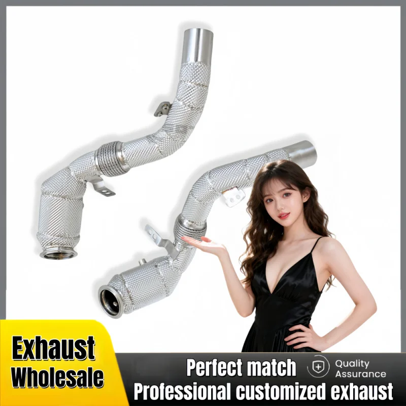 

Insulated Exhaust Downpipe Header for BMW M850i G14 G15 G16 4.4T 2017-2023 SS304 Performance Exhaust Pipe Catalytic Converter